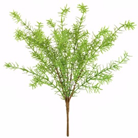 AtHomeYuyue 4pcs Artificial Radix Asparagi Fern Bush 17.5" Faux Asparagus Fern Indoor Plant Greenery Stems Plants for Vase Bouquets Home Office Wedding Greenery Decor.