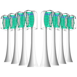 Replacement Toothbrush Heads Compatible with Adults AquaSonic Vibe Series Electric Toothbrush - Brush Heads Refills for Black Series, Duo Series Pro, 8 Pack, White