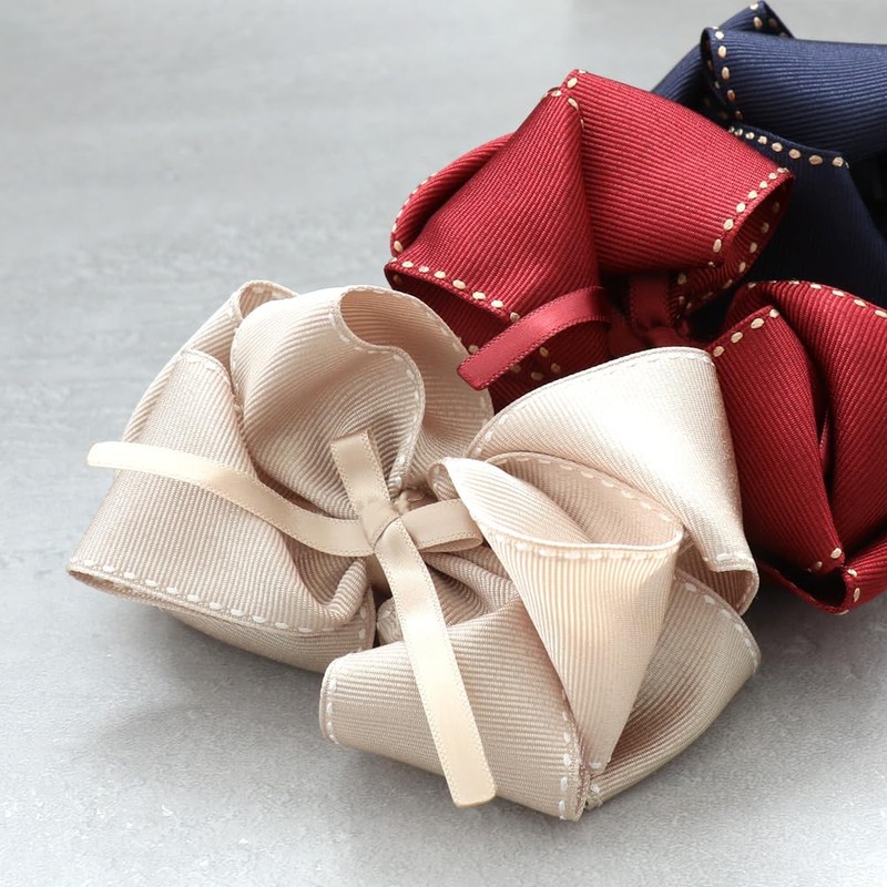 JewelVOX Hair Accessories, Scrunchy, Hair Elastic, Ribbon, Grosgrain Stitching, Pink,