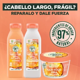 🍍💖 Garnier Fructis Hair Food Piña | Kit Rutina Completa para Pelo Largo, Antiquiebre y Fortificante ✨🌿
