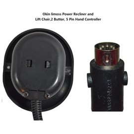 hmleaf 2 Button UP/Down Okin Limoss Power Recliner or Lift Chair Remote Hand Controller (180° Round)