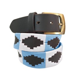 Carlos Diaz Mens Womens Premium Unisex Brown Leather Embroidered Designer Polo Belt (120 cm/ 46-48 Inches)