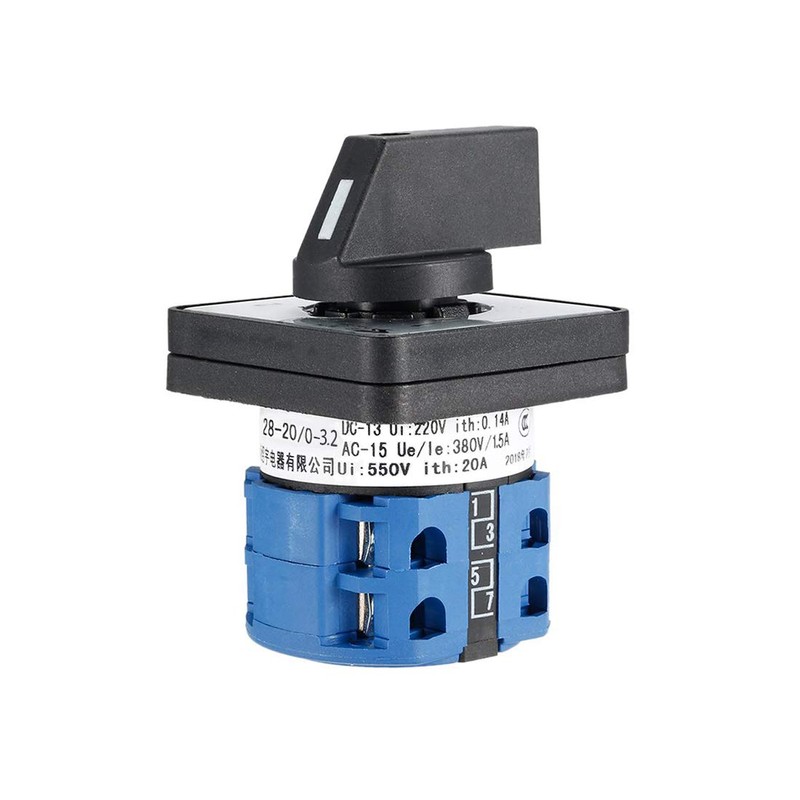VictorsHome Interruptor de cambio SYW28-20 de 4 posiciones, 8 terminales,