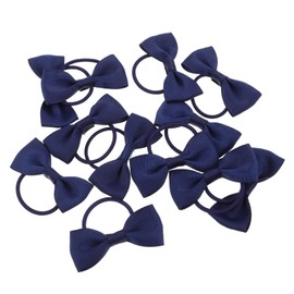 Baluue 12pcs Bow Hair Ties Elastic Ponytail Holders for Little Comfortable Hair Accessories with Chic Bowknot Design for School Uniforms and Parties
