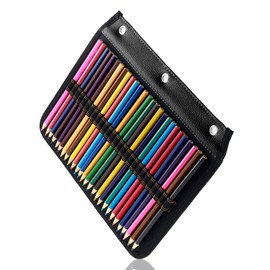 YOUSHARES 54 Slots Pencil Sleeve - Standard 3 Ring Binder Designed Pencil Page Compatible with 216 Slots Pencil Case for Watercolor Pencil, Gel Pen & Cosmetic Brush (Black)