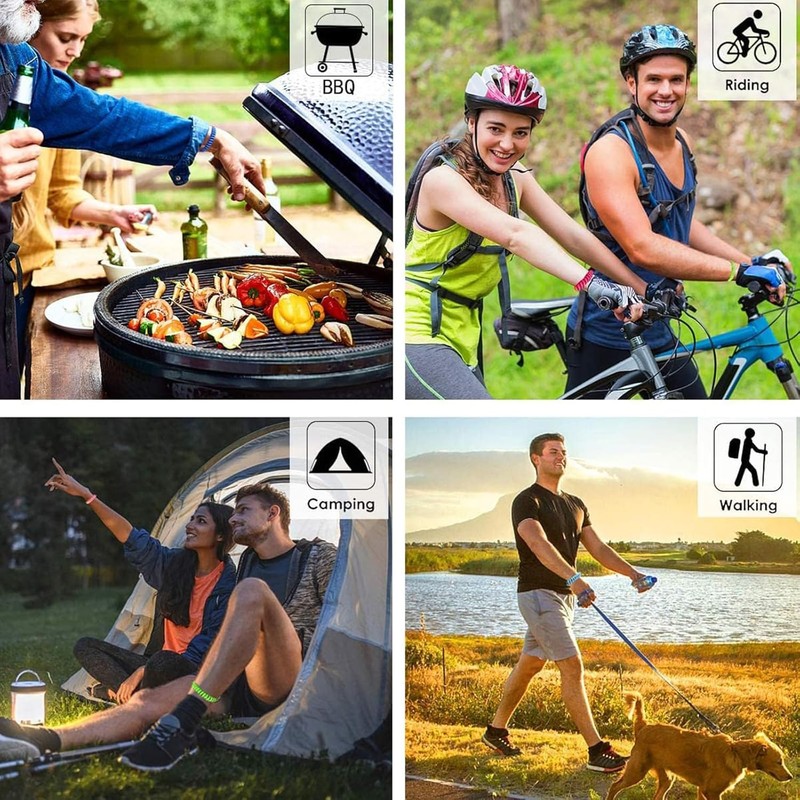 Pulseras Repelentes de Mosquitos, Paquete de 20, Sin DEET, Impermeables,