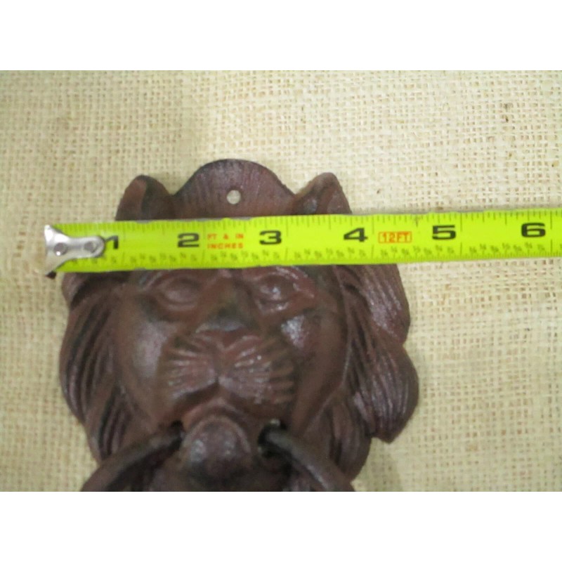 2 Cast Iron Antique Style Rustic LION HEAD Door Knocker