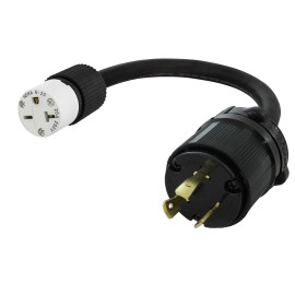 Getwiredusa 20A 250V NEMA L6-20P to 20A 250V NEMA 6-20R Pigtail Adapter