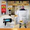 JJ CARE Fire Blanket – (X-Large) 6.5x6.5ft w/Hooks & Gloves,
