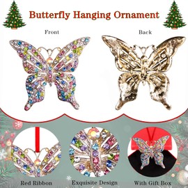 Whatsign Butterfly Ornaments for Christmas Tree Monarch Butterfly Christmas Ornament Colorful Butterfly Decorations Christmas Tree Ornaments Butterfly Ornaments Keepsake Gifts for Women Girls Sister