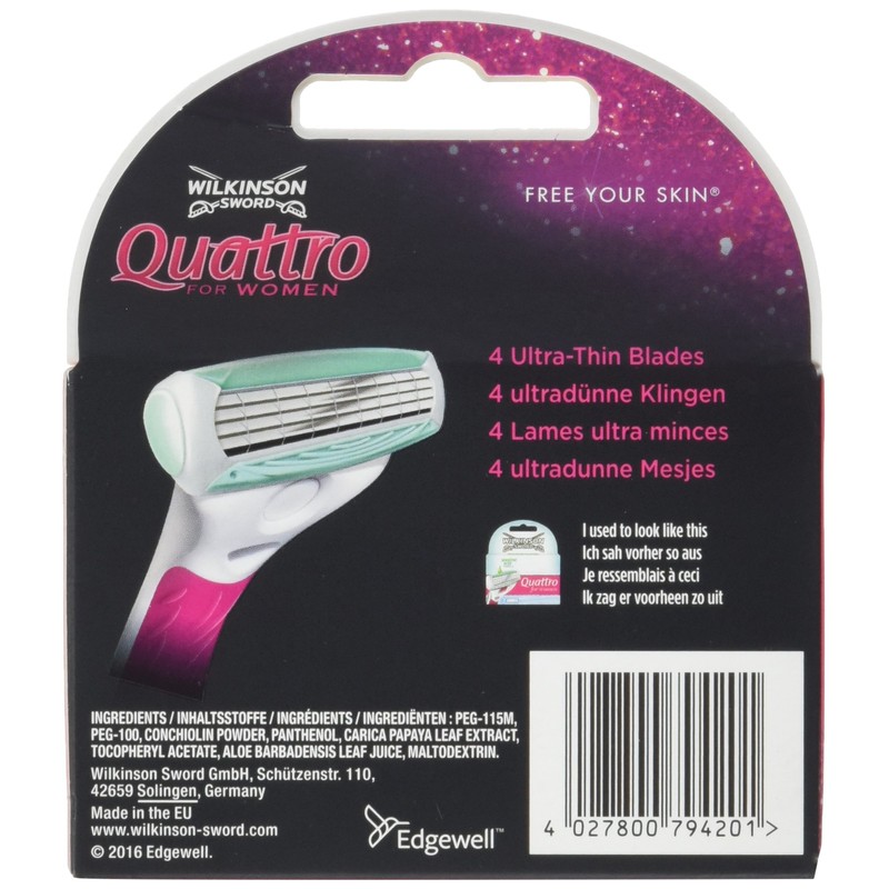Wilkinson Sword Quattro for Women Sensitive 3 Razor Blades Plus