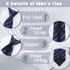 GHTIYLP Mens Tie Pre-tied Adjustable Men's Neckties, Zipper Ties for