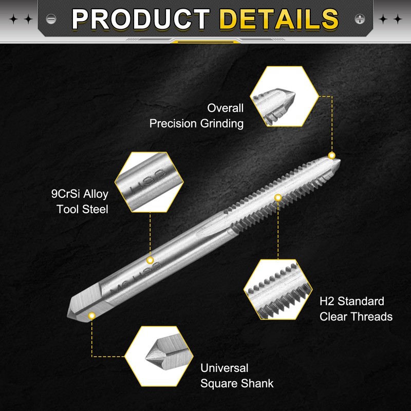 sourcing map Hand Plug Tap M6 x 1 H2 Metric