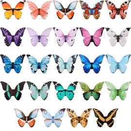 Nezyo 24 Pieces Magnetic Bookmarks Cute Magnet Page Markers Foldable Page Clip for Students Reading Stationery Supplies Office Presents(Butterfly)