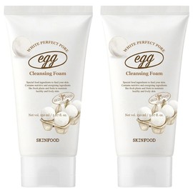 Skinfood Egg White Perfect Pore Cleansing Foam, 150ml, 2 pieces / 스킨푸드 에그화이트 퍼펙트 포어 클렌징 폼, 150ml, 2개