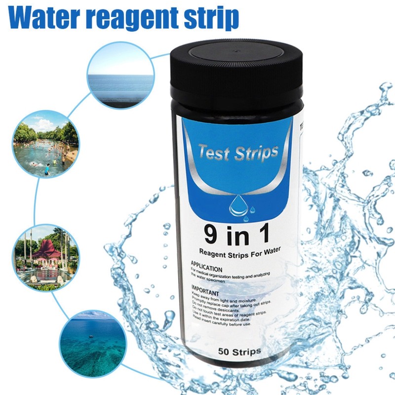 9 in 1 Portable Pool Water Test Strips 50 Domestic