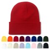 AGLIFEFY Winter Beanie Acrylic Knit Cuffed Plain Hats Skull Cap