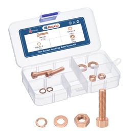 Kozelo 8pcs M6 Socket Head Cap Screws Bolts Nuts Assortment Kit - [M6-1x25mm] Red Copper Fully Threaded Hex Screw for 3D Printer Use