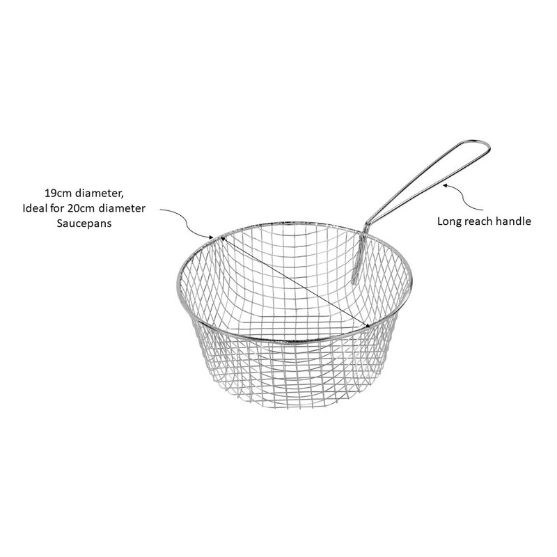 Chef Aid Chip Basket, 19cm diameter with long reach handle