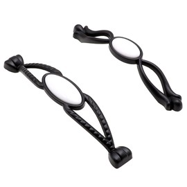 FIDEMM Black White Ceramic Kitchen Cabinet Accessories Drawer Wardrobe Furniture Garden Single Handle Hardware 1Pcs