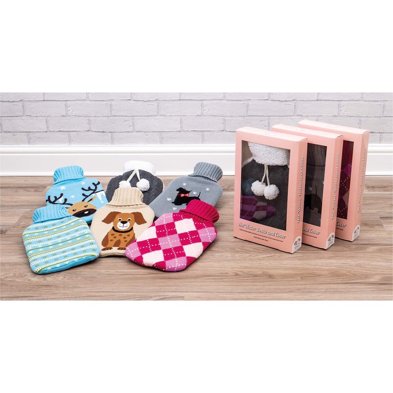 Netagon 2 Litre Hot Water Bottle and Soft Knitted Cover