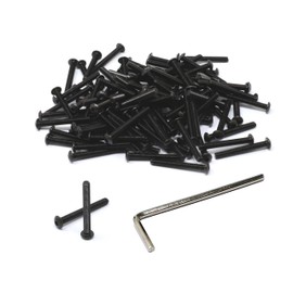 iexcell 100 Pcs M3 x 25mm Thread Pitch 0.5 mm Alloy Steel 10.9 Grade Hex Socket Button Head Cap Screws Bolts Kit, Black Oxide Finish