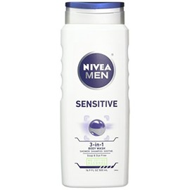 Nivea Men Sensitive 3 in 1 Body Wash - 16.9 Oz, (Pack of 8)