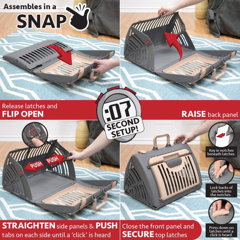 SportPet Designs Foldable Travel Cat Carrier - Front Door Plastic