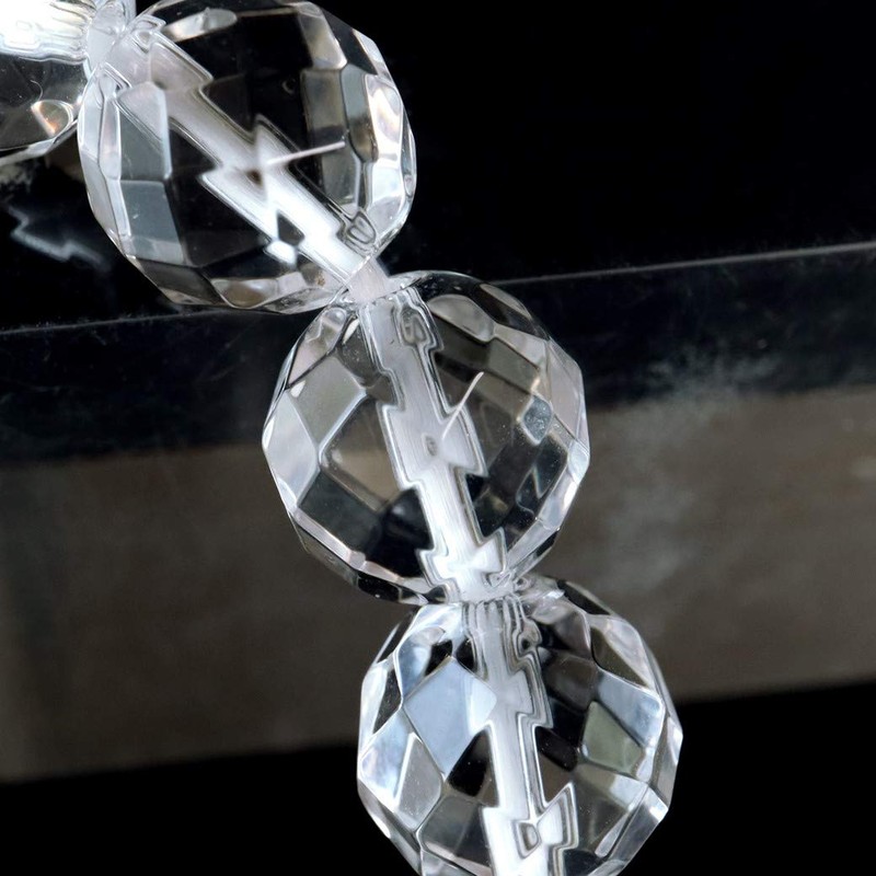 64 Faceted Crystal Bracelet, 0.4 inches (10 mm), Power Stone,