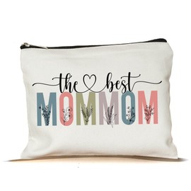 PTDShops The Best Mommom Makeup Bag - Mothers Day Makeup Bag - Cute Mommom Cosmetic Bag - Gift Birthday Mommom Makeup Bag - Best Mommom Cosmetic Bag - Gift Mommom Zipper Makeup Bags Travel