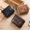 Leather Bifold Zipper Wallet for Men Travel Purse Pouch Gift