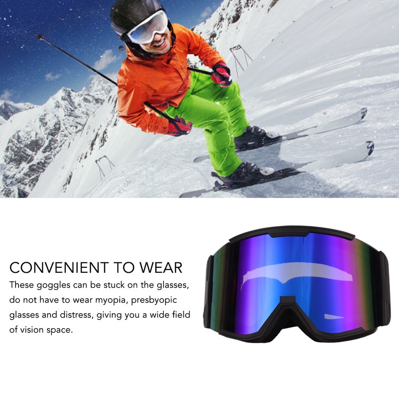 Outdoor Ski Goggles Double Layer Anti Fog Windproof Large View