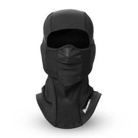 KINGBIKE Balaclava Ski Mask for Men Women Water Resistant and Windproof Fleece Thermal Full Face Mask Cold Weather Gear (All Black)