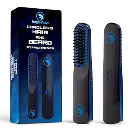 SingleWave Alisador de barba, peine inalámbrico para alisar barba y cabello con cable de carga USB C, recargable, portátil y accesorio de aseo durader