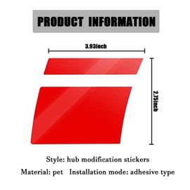 ijuicy 6 PCS Car Wheel Rim Reflective Stickers, 3.9" x 2.7" Waterproof Safety Warning Decals for 18 "-21" Rims, Self-Adhesive Line Attractive Decoration Tire Accessory, Universal for Cars (Red)