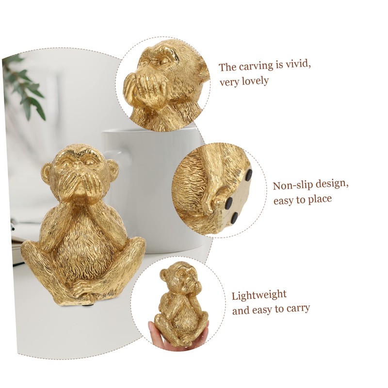 TEHAUX Three not Monkeys feng Shui Monkey Figurine See no