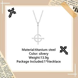 Titanium steel jewelry Punk ghost ghost rock cross stainless steel pendant necklace ghost band merchandise