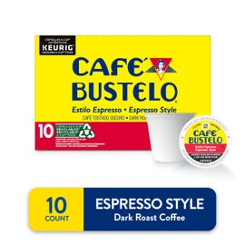 Café Bustelo Espresso Style Dark Roast Coffee, Keurig K-Cup Pods, 10 Count Box