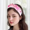 Top Knot Headband - Wide Headbands Rhinestone Embellished - Non-Slip