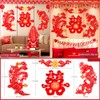 Semli Traditional Chinese Wedding Party Decoration Dragon Phoenix Door Stickers