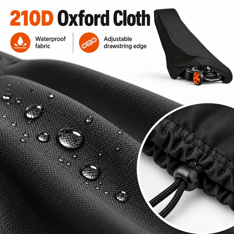 Waterproof Lawn Mower Cover - 210D Oxford Cloth with Drawstring