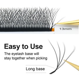 COZBIRD 4d ww Eyelash Extensions Accessories, W 8d Ready Fans (Double 4d) Mega Volume Eyelash Fans, Self-Fanning Natural Artificial Eyelash Extension (Thickness 0.07 mm, D Curl 8-12 mm Mix)