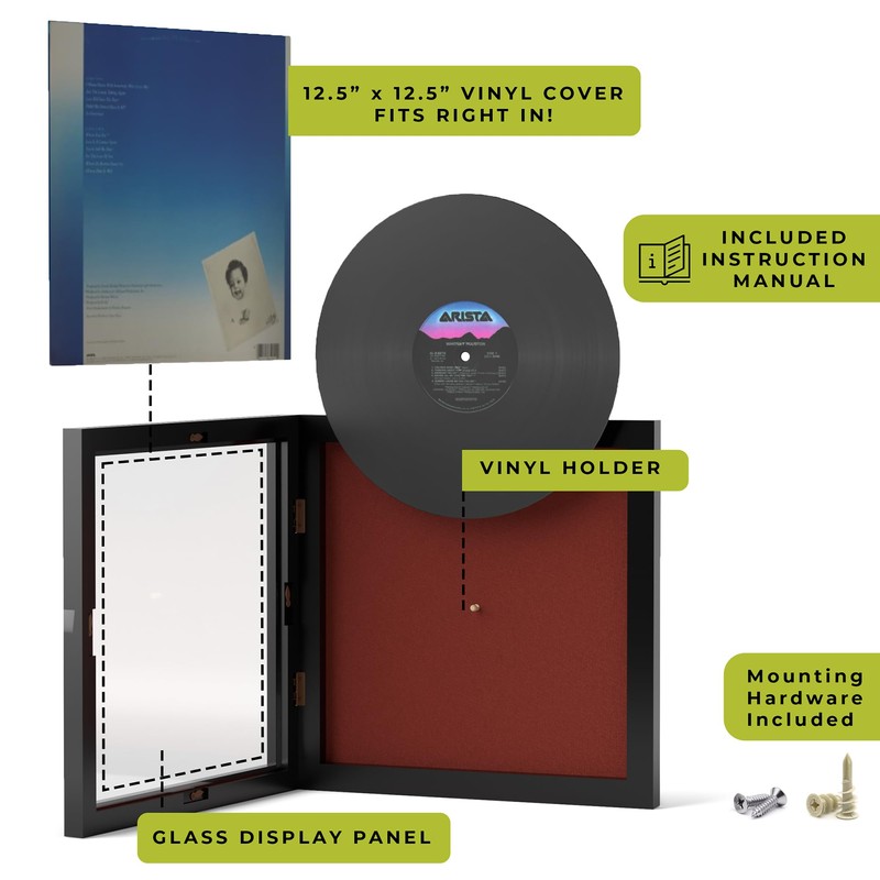 Rustic State Vinyl Record Frame with Front Cover for Album