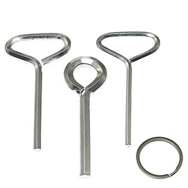 PZRT 3PCS Hexagonal Triangle Wrenches, Hex Dogging Key with Full Loop, Allen Wrench Door Key for Push Bar Panic Exit Devices