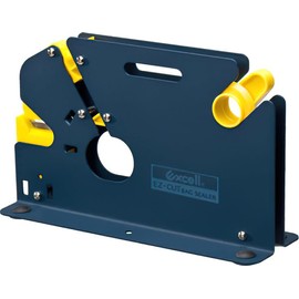 Excell ET-625K Bag Sealer EZ-CUT Series, 3 Inch Core Diameter, Tape Width 1/2 Inch; For Candy, Bread, Ground Meat Packaging and Others; Integrated Trimmer Blade; Metal Construction, Blue