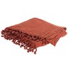 HomeRoots Burnt Orange Knitted 100% Cotton Throw Blanket