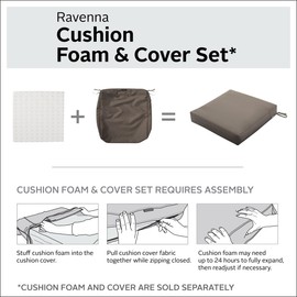 Classic Accessories Ravenna Water-Resistant 42 x 18 x 3 Inch Outdoor Bench/Settee Cushion Slip Cover, Patio Furniture Swing Cushion Cover, Dark Taupe