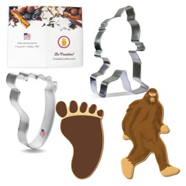 Foose Cookie Cutters Bigfoot Cookie Cutter 2 Piece Set, Sasquatch, 4-4.6 in, Tin Plate Steel, USA