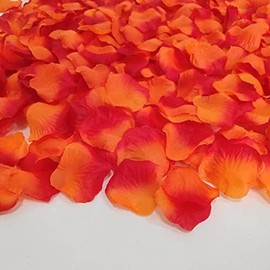 Separated Orange and Red Rose Petals for Wedding,1520 Pcs Fake Rose Petals,2.3''Silk Rose Petals Artificial Rose Petals for Romantic Night for Her Set,Faux Rose Petals for Valentine's Day Decorations