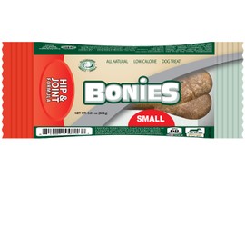 Bonies Natural Hip & Joint Formula Small-Sized Single Bone, Glucosamine & Omega Fatty Acids, Fresh Breath, Clean Teeth, Low Calories, Chicken Flavor, [Small Dog], 1 Bone